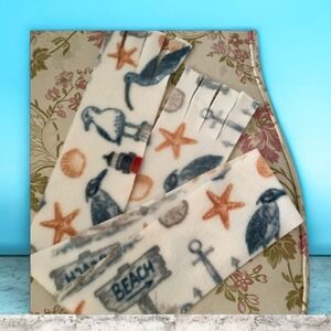 Scarf hand made adult or child beach theme polar fleece fringe made with…